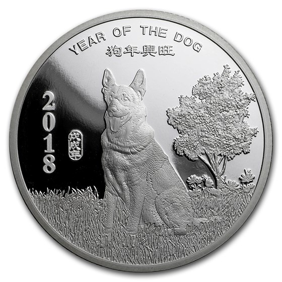 1 oz Silver Round - APMEX (2018 Year of the Dog) 1 oz Silver Round - APMEX (2018 Year of the Dog)
